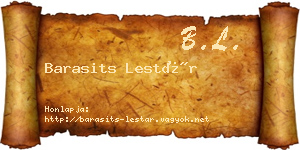 Barasits Lestár névjegykártya
